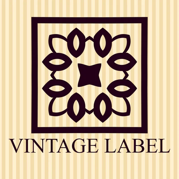 Vintage ornamental logo template with text. Vector illustration — Stock Vector