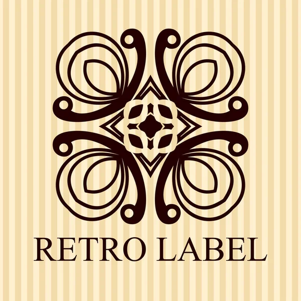 Modello logo ornamentale vintage con testo. Illustrazione vettoriale — Vettoriale Stock