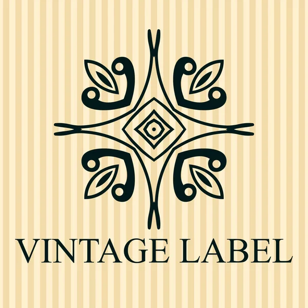 Vintage ornamental logo template with text. Vector illustration — Stock Vector