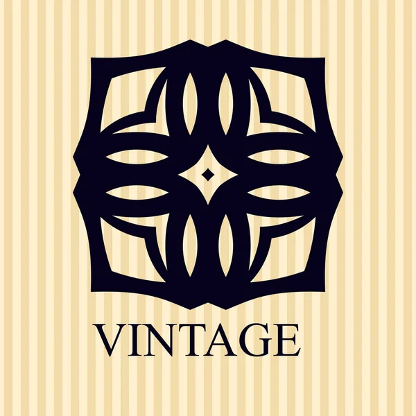 Modelo de logotipo ornamental vintage com texto. Ilustração vetorial —  Vetores de Stock