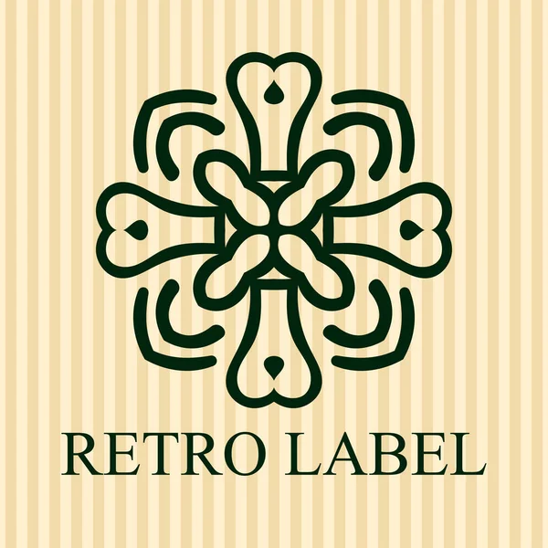 Plantilla de logotipo ornamental vintage con texto. Ilustración vectorial — Archivo Imágenes Vectoriales
