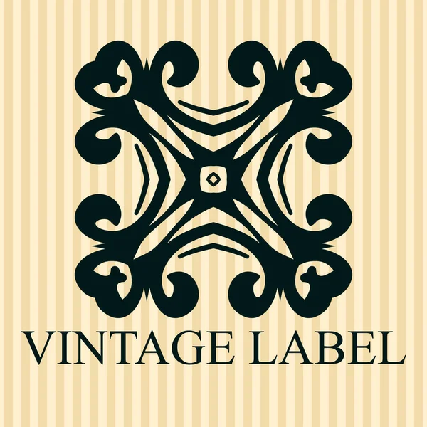 Vintage ornamental logo template with text. Vector illustration — Stock Vector