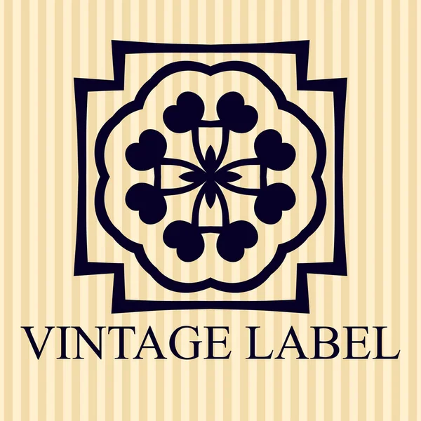 Vintage ornamental logo template with text. Vector illustration — Stock Vector