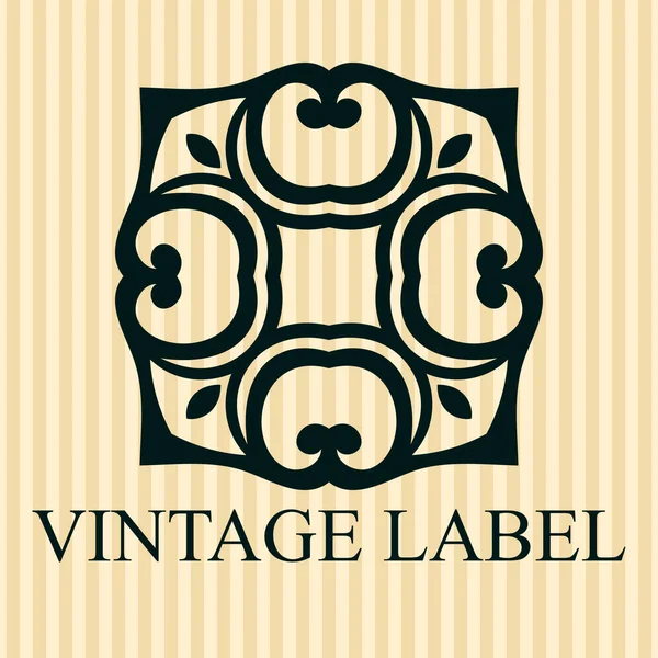 Vintage ornamental logo template with text. Vector illustration — Stock Vector