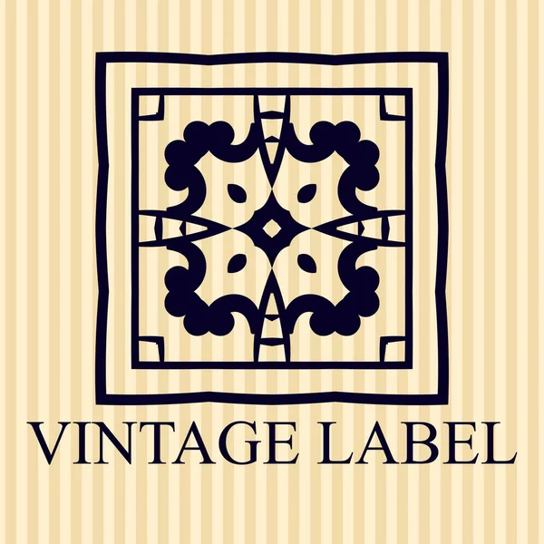 Vintage ornamental logo template with text. Vector illustration — Stock Vector
