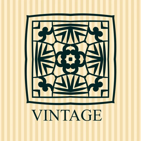 Modelo de logotipo ornamental vintage com texto. Ilustração vetorial —  Vetores de Stock