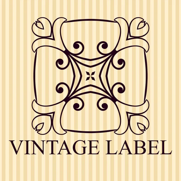 Modelo de logotipo ornamental vintage com texto. Ilustração vetorial — Vetor de Stock