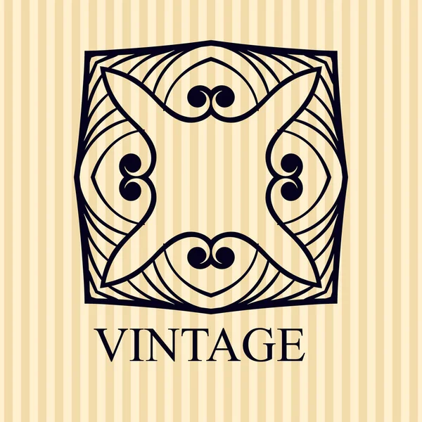 Vintage decoratieve logo sjabloon met tekst. Vectorillustratie — Stockvector