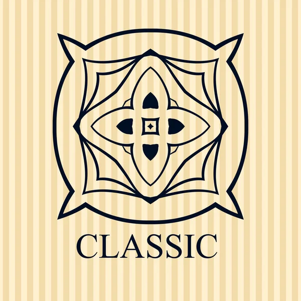 Vintage διακοσμητικό λογότυπο προτύπου με το κείμενο. Εικονογράφηση διάνυσμα — Διανυσματικό Αρχείο