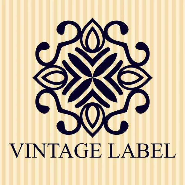 Modelo de logotipo ornamental vintage com texto. Ilustração vetorial — Vetor de Stock