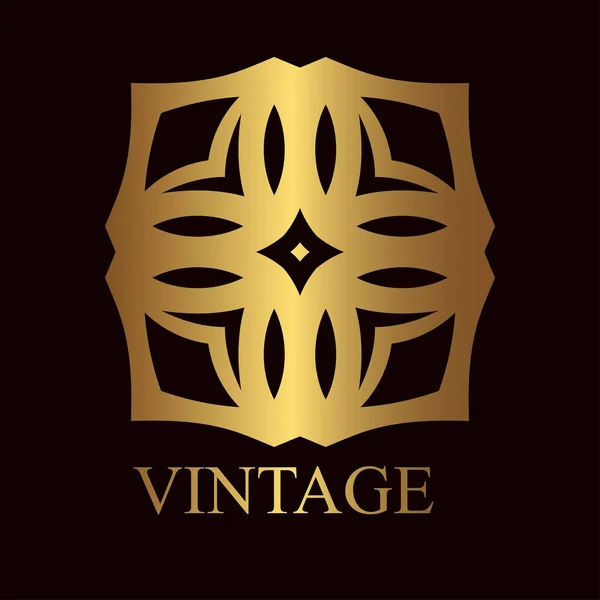 本文ヴィンテージの装飾用の金色のロゴのテンプレートです。ベクトル図 — ストックベクタ