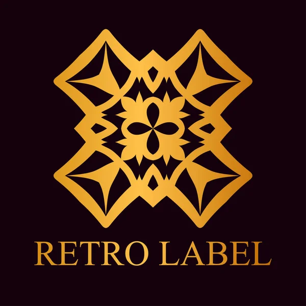 Plantilla de logotipo dorado ornamental vintage con texto. Ilustración vectorial — Archivo Imágenes Vectoriales