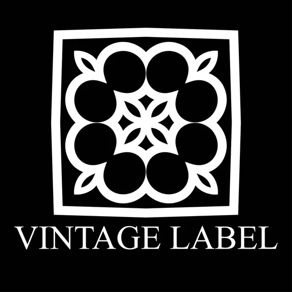 Modelo de logotipo branco ornamental vintage com texto. Ilustração vetorial — Vetor de Stock