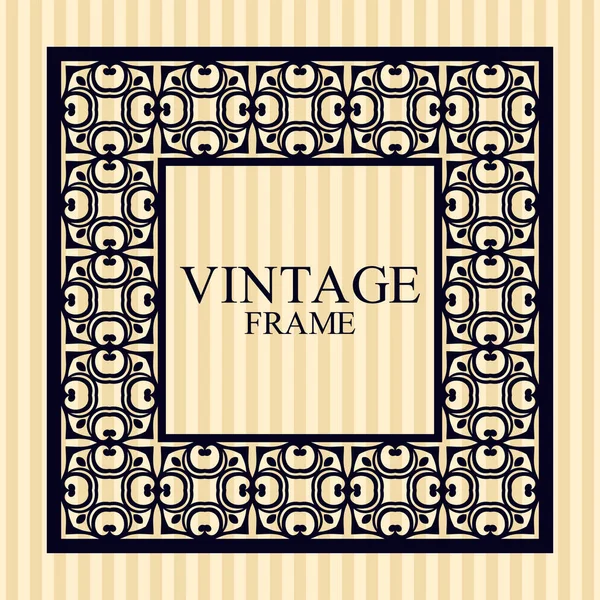 Moldura de borda vintage com padrão ornamental retro. Modelo para design. Ilustração vetorial —  Vetores de Stock