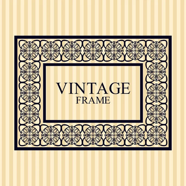 Moldura de borda vintage com padrão ornamental retro. Modelo para design. Ilustração vetorial — Vetor de Stock