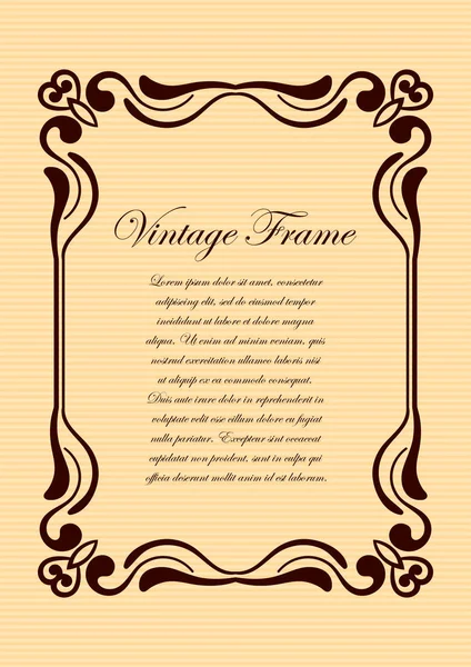 Dekoratif süslü vintage kenarlık, retro öğeler ile eski vintage kare. Vektör çizim. Güzel Telkari süs şablon tasarımı kare için