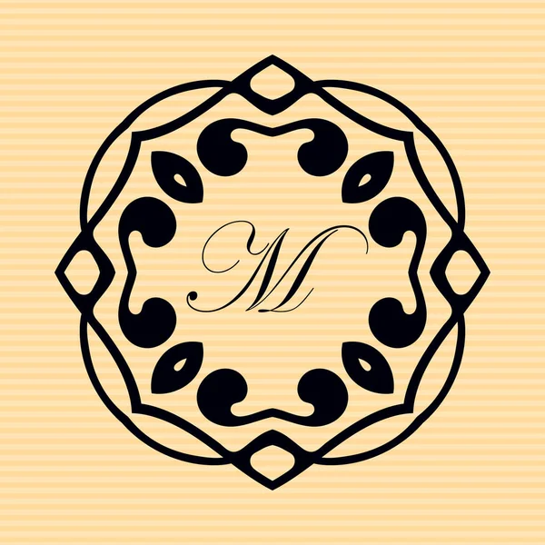 Eski vintage çerçeve logo monogram dekoratif süslü vintage kenarlık, retro öğeleri ile. Vektör çizim. Güzel Telkari süs şablon / monogram çerçeveleri veya logo tasarımı için — Stok Vektör