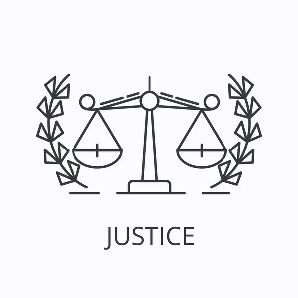 Balance Thin Line Icon. Gerechtigkeitskonzept. Skizzenvektorillustration — Stockvektor