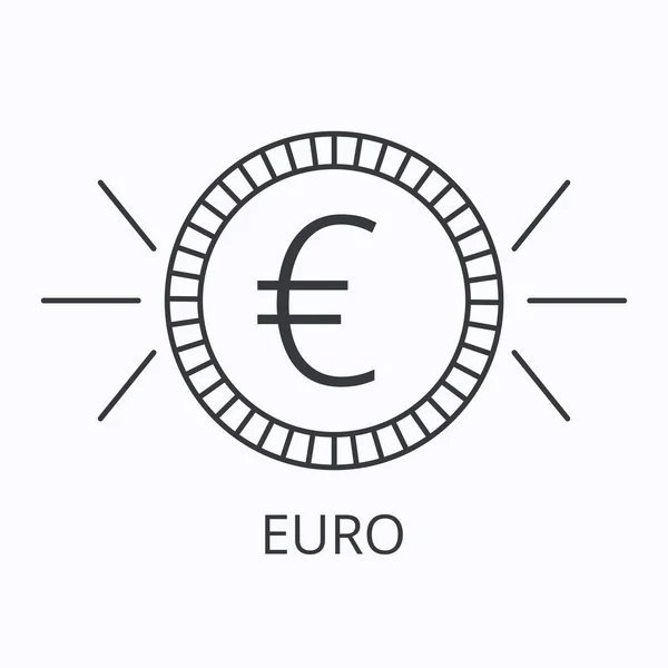 Euro ince çizgi ikonu. Para konsepti. Taslak vektör illüstrasyonu — Stok Vektör
