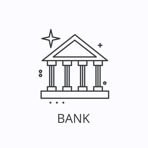 Icône de ligne mince. Concept de banque. Illustration vectorielle de contour — Image vectorielle