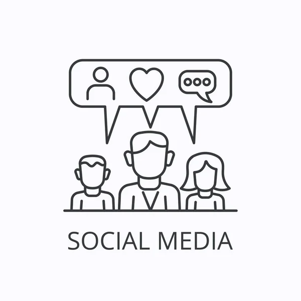 Social media thin line icon. Vector outline illustration – stockvektor