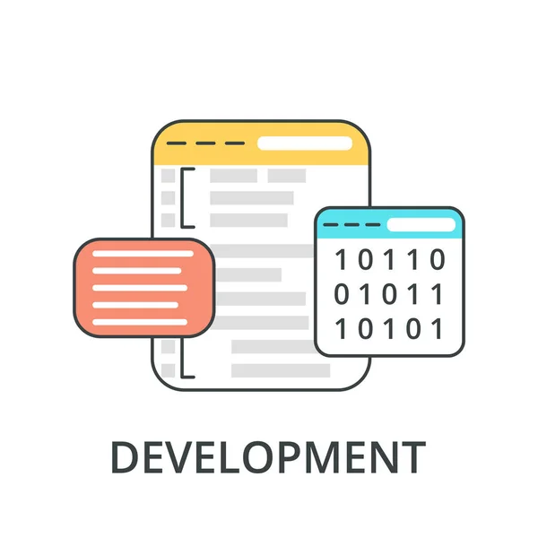 Abstracte Platte Illustratie Van Software Codering Ontwikkeling Concept Ontwerpelementen Voor — Stockvector