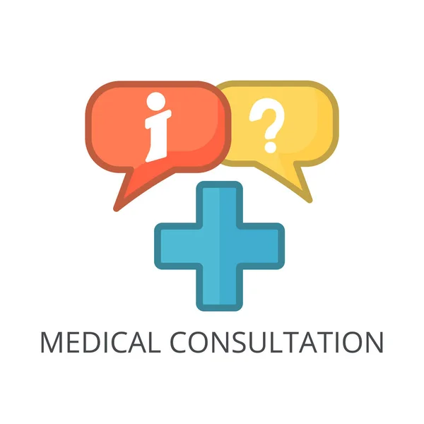 Icona di consultazione medica per la progettazione sanitaria. Illustrazione vettoriale — Vettoriale Stock