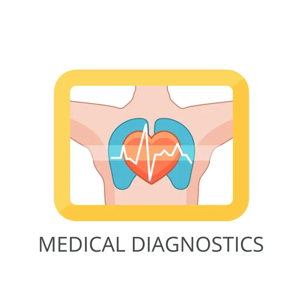 Icona della diagnostica medica. Apparecchiature diagnostiche. Illustrazione vettoriale — Vettoriale Stock