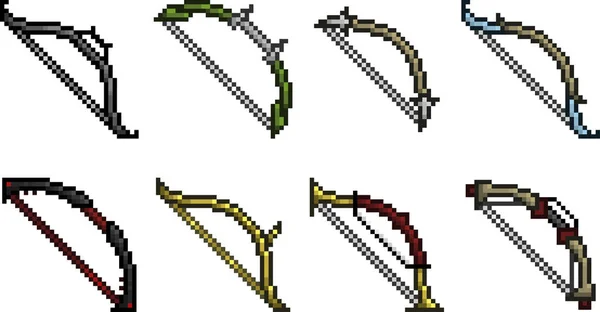 Conjunto de iconos de armas en estilo píxel — Vector de stock