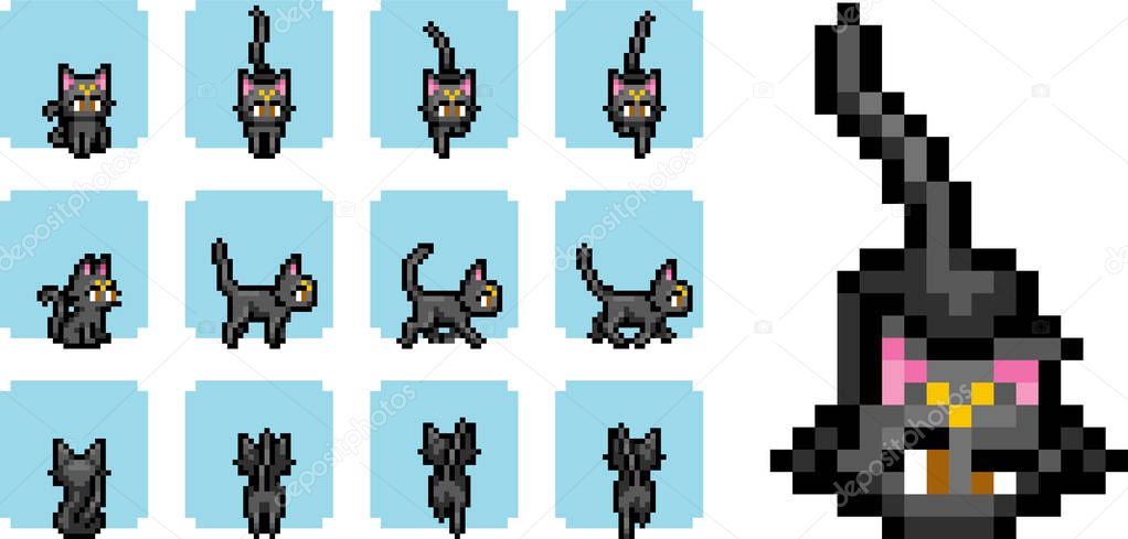 Set of pixel characters