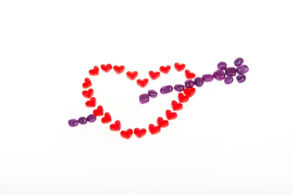 Declaración de amor en un corazón hecho de dulces — Foto de Stock