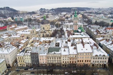 Lviv Panoraması yükseklikten.
