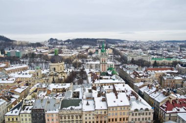 Lviv Panoraması yükseklikten.