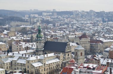 Lviv Panoraması yükseklikten.
