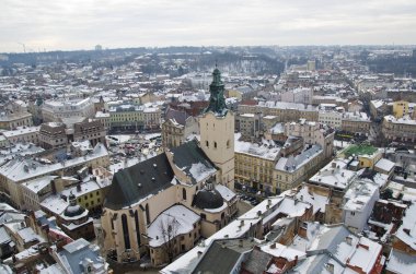 Lviv Panoraması yükseklikten.