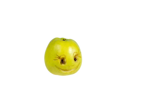 Glücklich lächelnder Smiley aus dem Apfel. Gefühle, Einstellungen und E — Stockfoto