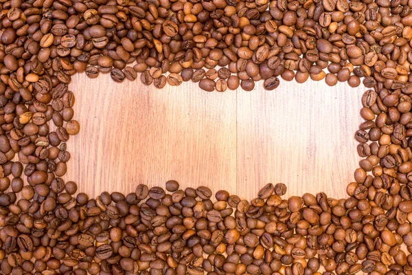 Gemorste korrels van geurige koffie close-up. Fotokader, achtergrond. — Stockfoto