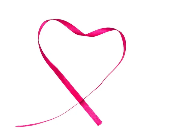 Coração rosa formado por fita — Fotografia de Stock