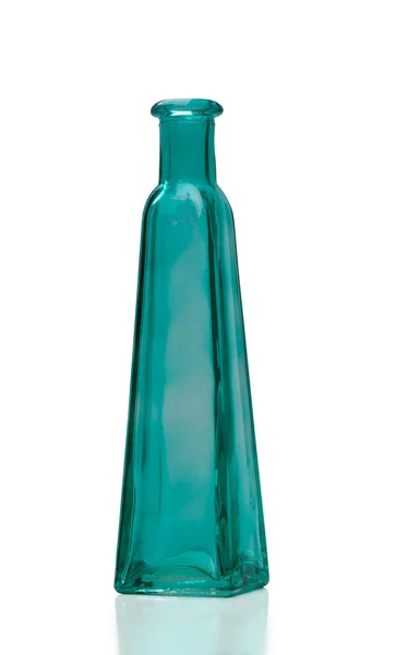 Empty glass decorative bottle without cork Stock Photo