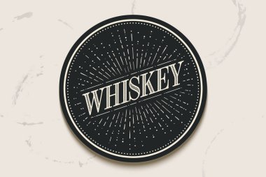 İçecek coaster cam yazıt viski ile için