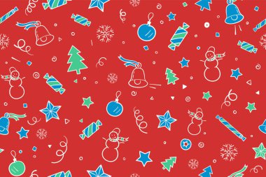 Noel ve mutlu yeni yıl tema için seamless modeli