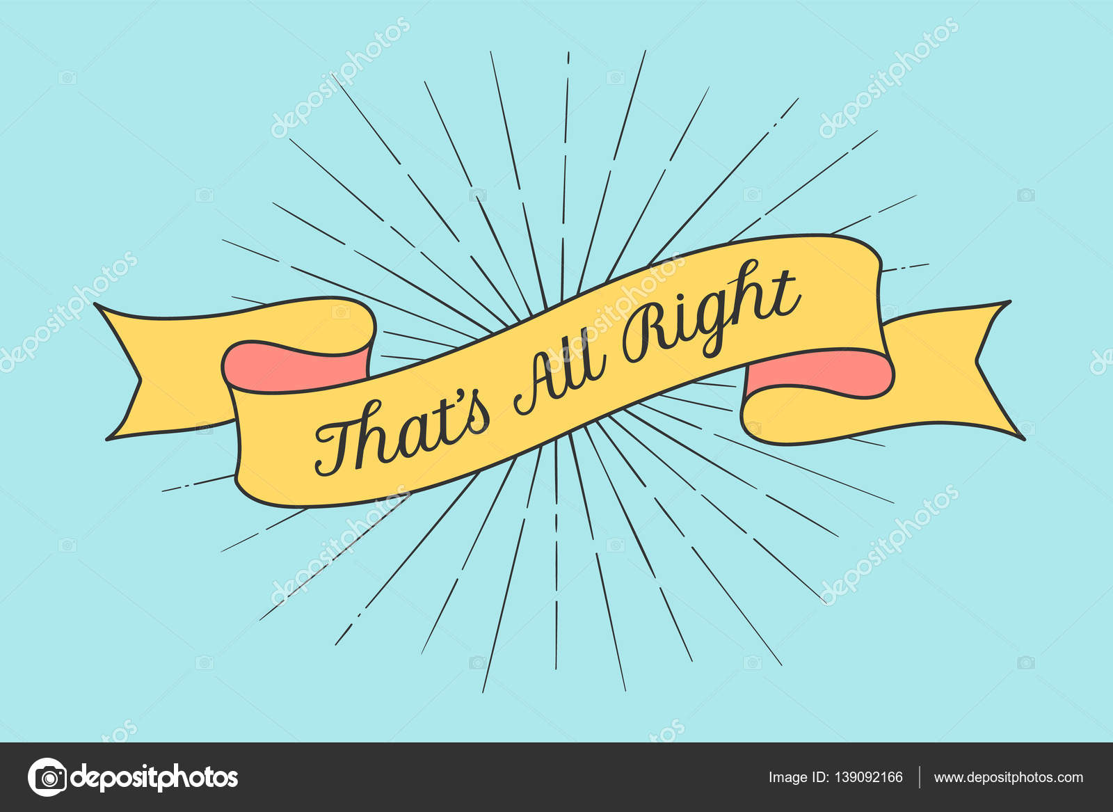 Fita Vintage Colorida Com Texto Que Está Tudo Bem Vetores De Stock