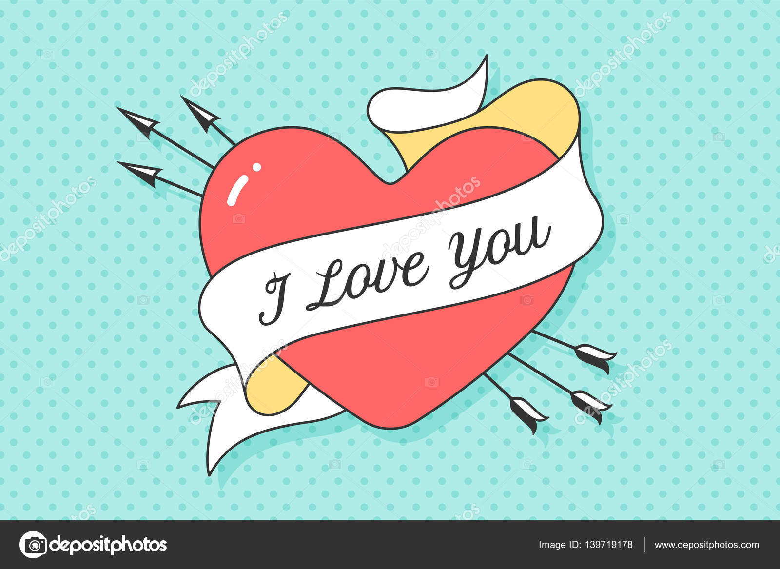 Cinta vieja con mensaje I Love You vector, gráfico vectorial © FoxysGraphic  imagen #139719178