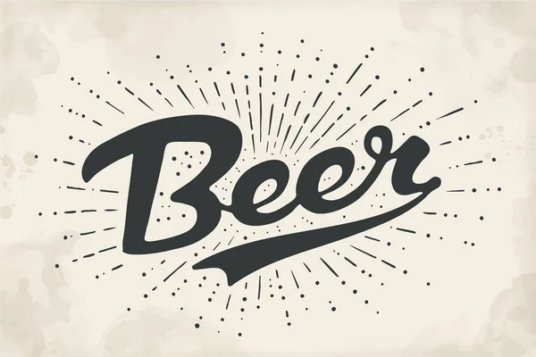 Ręcznie rysowane napis piwa — Wektor stockowy
