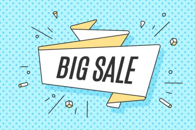 Şerit afiş metin büyük bir indirim ile