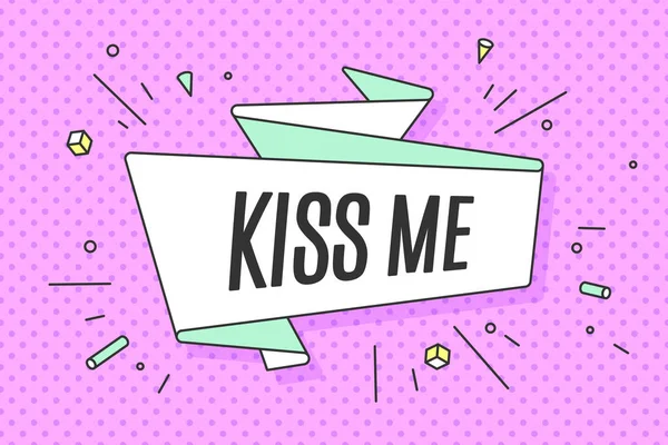 Vaandel met tekst Kiss Me — Stockvector