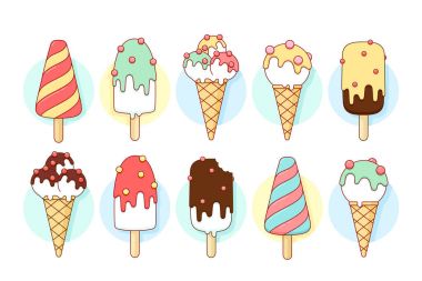 dondurma simgelerin farklı türleri
