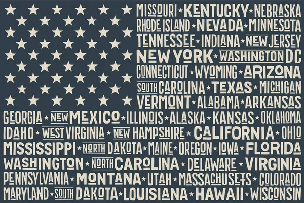 Vereinigte Staaten von Amerika Flagge mit Staaten — Stockvektor