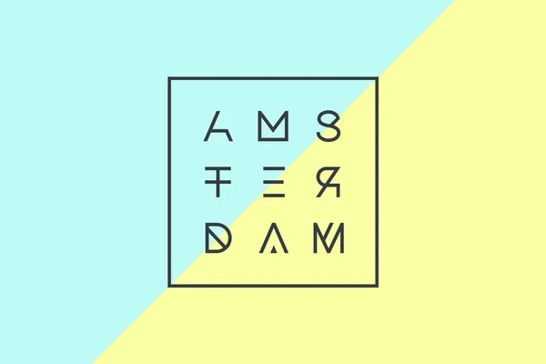 Póster con texto Amsterdam en estilo geométrico — Vector de stock