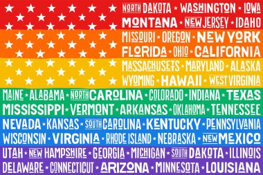 Gökkuşağı ABD bayrağı posteri